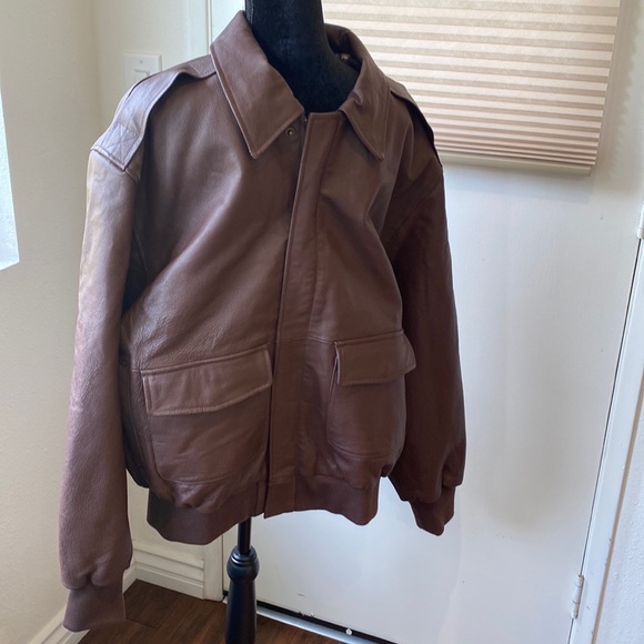 Scandia Woods Jackets & Coats Scandia Woods Mens Brown Leather